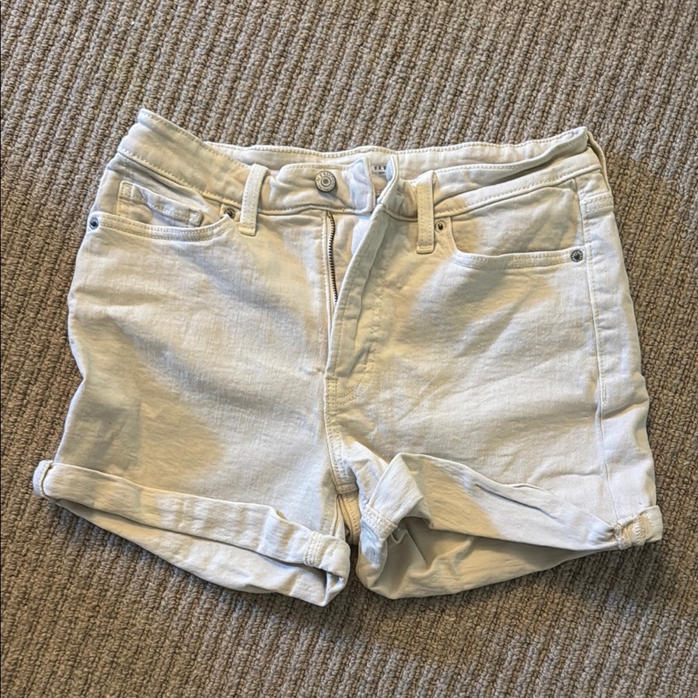 Old Navy White Jean Shorts with Rolled Cuffs